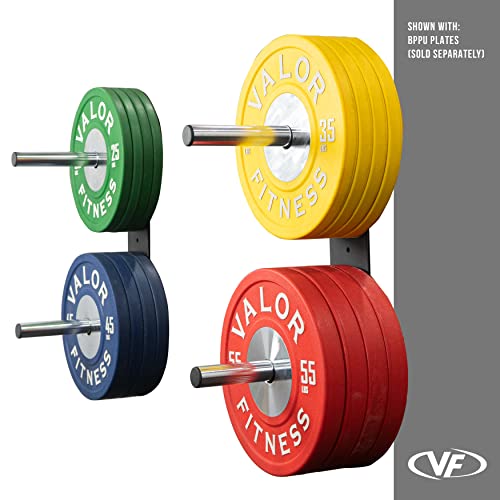 Valor Fitness Wall Mounted Weight Plate Storage Holder/Rack for Bumper Plates and Olympic Weight Plates - color: 4-Peg Rack -BH-26