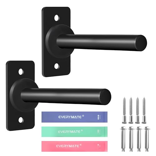 EVERYMATE Weight Plate Rack, Wall Mount Weight Plate Holder for Bumper Plates, Max Weight Capacity 330 lb, Home Gym Organizer - size: 1-inch-2Pack