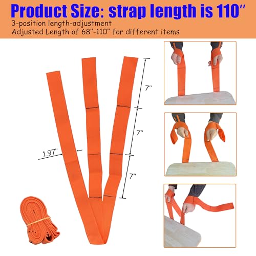 2-Pack Heavy Duty Furniture Moving Straps - for Moving Furniture, Appliances, and Heavy Items - Versatile Hand-Held Lifting Bands for Home & Office Use