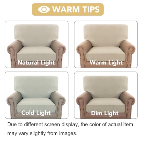 H.VERSAILTEX Multi-Pieces Chair Covers Stretch Couch Covers Form Fitted Seat and Back Cushions Covers (1 Seat Cover Plus 1 Back Cusion Cover, Bonus 2 Armrest Covers), Island Fossi - color: Island Fossi, size: 1 SEAT COVER + 1 BACK COVER+ 2 ARMREST COVERS