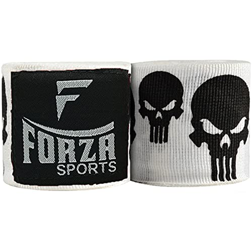 Forza Sports 180" Mexican Style Boxing and MMA Handwraps - color: Skulls White