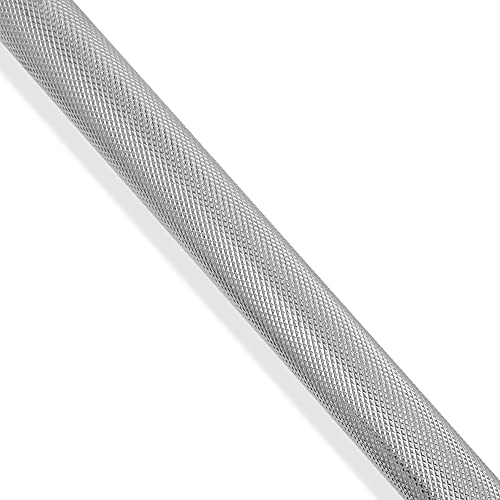 Philosophy Gym 1" Standard EZ Curl Barbell - Threaded Weightlifting Bar with Star Collars