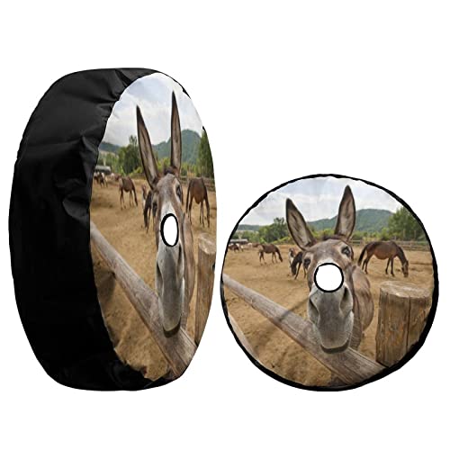 Funny Donkey Spare Tire Cover with Backup Camera Hole Wheel Tire Cover Fit Trailer, RV, SUV and Many Vehicle 17inch - color: Funny Donkey, size: 17" with Backup Camera Hole