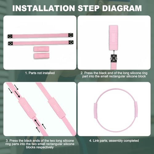 Yoga Pilates Resistance Ring, Anti-Slip Silicone Leg and Butt Trainer for Home Workouts, Postpartum Toning, Office Exercise