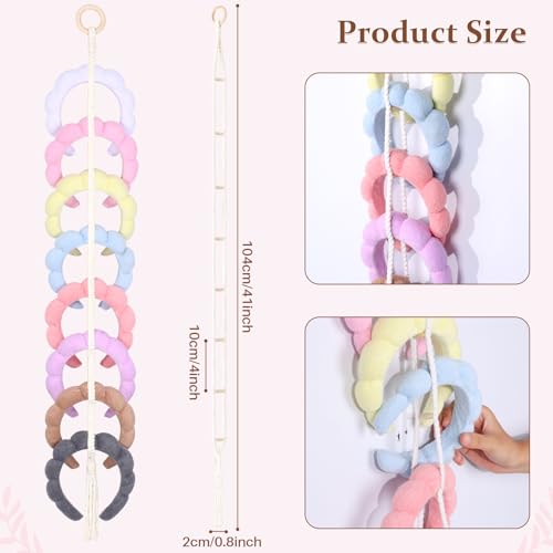 3 PCS Headband Holder Organizer for Girl,Hanging Hairband Storage for Women,Beige Hair Hoop Display Hair Accessories Organizer Bedroom College Dorm Decor(Beige Beads) - color: Boho2-3pcs