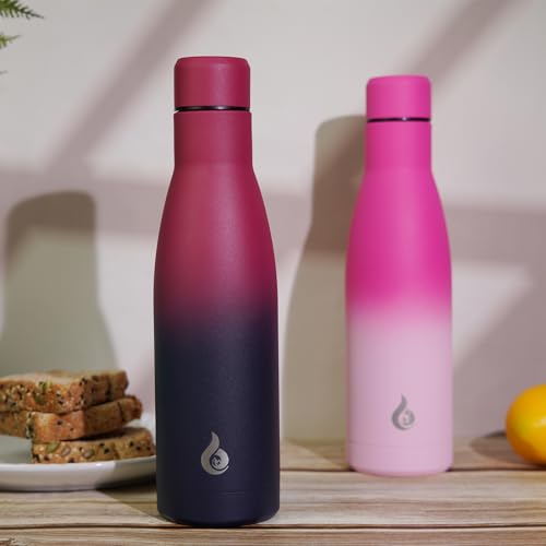 BJPKPK Insulated Water Bottle 12oz Small Stainless Steel Water Bottles Reusable Metal Thermal Keep Cold and Hot,Cherry - color: Cherry, size: 12 Ounces