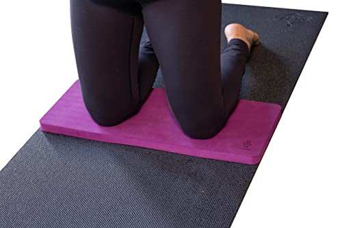 SukhaMat Firm Support Yoga Exercise Knee Pad - Extra-Firm Cushioning, 1" Thick TPE, Ideal for Knees/Elbows/Wrists, Pain Relief, Durable Non-Slip Mat for Exercises - color: Purple