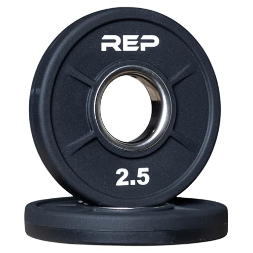 REP Fitness Urethane Coated Tri-Grip Olympic Barbell Weights - Sold in Pairs - style: 2.5 LB Pair