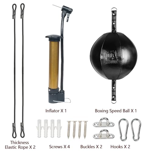 InnoLife Double End Punching Ball Striking Punching Bag Kit, Speed Striking Reflex Kit with Bungee Cords Perfect for Reaction, Agility, and Hand Eye Coordination Training - color: Black