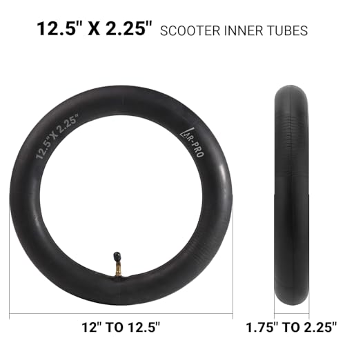 (2 Pack) AR-PRO Scooter Replacement Inner Tubes - 12.5" x 2.25" Inner Tubes with Angled Valve and FREE 2 Tire Levers Compatible With Razor Pocket Mod Bella Chrissy Hannah Montana Electric Scooters - size: 12.5x2.25" (TR-87) with Levers