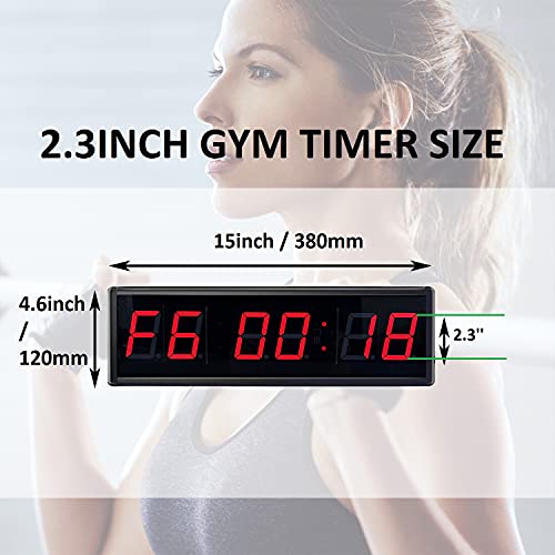 LED Digital Countdown Wall Clock Fitness Timer Stopwatch for Gym (2.3inch Digital High) - size: 2.3inch Digital High