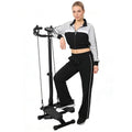 BeBecome Steppers for Exercise at Home, Twist Stair Stepper with Handlebar, Low Impact Fitness Step Machine with LCD Monitor, with Tension Band,Quiet Hydraulic Cardio Trainer for Indoor Workouts