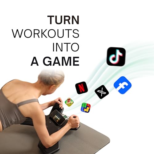Plank Board,Wobble Balance Board for Core Workout,Push Up Board With Smart Phone Holder,Portable Pushup Board Training Equipment, Gym Accessories for Men & Women - color: Black