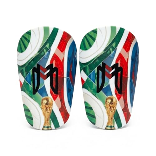 MediCaptain MiniGuards - Mini Shin Guards for Soccer Players - Tiny Shin Pads for Men, Women, Teens - Miniature Shin Guards 3.9 x 2.4 inch - Perfect for High Level Soccer Athletes - color: World Cup