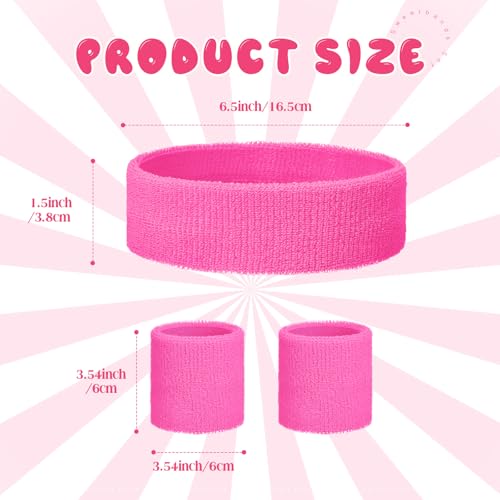 Bememo 36 Pcs Neon Sweatbands Set Soccer Party Favors Cotton Headbands Wristband Sweat Bands Soccer Mom Essentials for Football Fans Sporting Events 80 90s Glow Party - color: Multicolor, size: Small