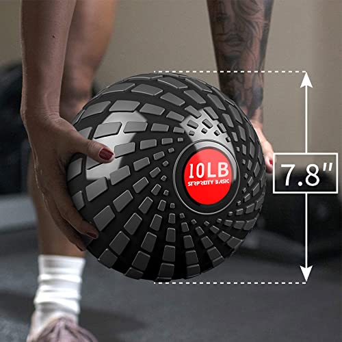 Medicine Ball 8, 10 lbs Slam Ball Weighted Balls for Exercise Strength and Crossfit Workout - color: Dynamic Black, size: 10 LB