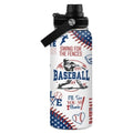 Baseball Water Bottle - 32oz Stainless Steel Insulated Sport Bottles with Lid - Men Baseball Lover Player Fan Coach - color: Baseball 4