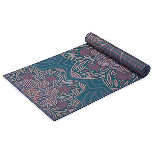 Gaiam Yoga Mat - Premium Print Reversible Extra Thick Non Slip Exercise & Fitness Mat for All Types of Yoga, Pilates & Floor Workouts - color: Jade Salutation