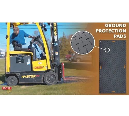 Mytee Products 12 Pcs Ground Protection Mats - Black, 3' x 8', Heavy Equipment Mats w/ 22 Pcs Single Connectors - color: Black, size: 12 - Pack