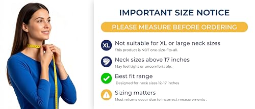 FDA Registered Neck Traction Device for Pain Relief – Inflatable Cervical Neck Stretcher for Home Use, Adjustable Support for Neck Stiffness & Posture, Fits 12"–17" Neck Size