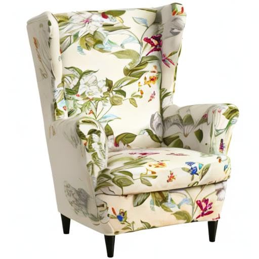 NILUOH Wingback Chair Slipcover 2 Pieces, Stretch Spandex Wingback Chair Covers Washable Slipcover for Wingback Armchairs Non-Slip Furniture Protector with Elastic Bottom for Living Room - color: 26