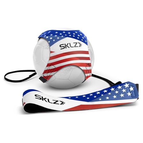 SKLZ Star-Kick Solo Soccer Trainer | Hands-Free Kicking and Passing Practice | Adjustable Cord and Waistband | Multiple Ball Sizes | Youth Players |Perfect for Enhancing Ball Control Skills - color: USA