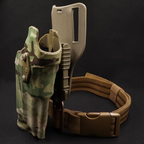 Tactical Leg Strap Drop Swivel Attachment for Holsters, Thigh Strap Belt for Leg Holster, with Quick-Release Buckle. - color: Leg Strap & Adapter-tan