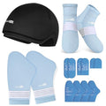 Suzzipad Cold Therapy Socks and Hand Ice Pack, Cooling Gloves for Chemotherapy, Stress Relief Caps, Ideal for Carpal, Chemo Care Package for Women & Men, S/M | Dual-layer &Washable Cover for Chemotherapy Must Haves to Soothe Neuropathy Soreness for Treatm