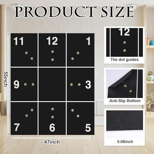 Fitness Precision Mat Home Workout Equipment 4.6' x 4' x 2.2 mm Large Exercise Rubber Non Slip Mat for Yoga Pilates Cardio Fitness Home Gym Floor