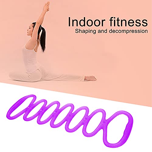 7 Ring Stretch Resistance Exercise Band, Workout Bands Yoga Stretching for Home Fitness, Foot, Leg and Arm Exerciser Stretch Band, Center Workout Walking Exercise - color: Red