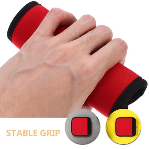 Yardwe 3pcs Detachable Anti-Slip Pull-up Handle Grip Sleeves Protective Pads for Doorway Horizontal Bars Dumbbells Barbells, Black - color: Red