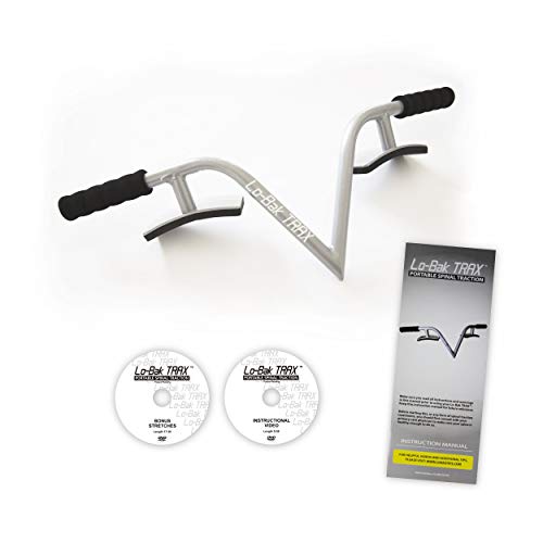Lo-Bak TRAX by EZ-Bak Lumbar Spine Stretcher - Upper and Lower Back Stretcher for Herniated Disc & Sciatica Scoliosis - Portable Lumbar Traction Device for Spinal Decompression and Back Pain - color: Platinum