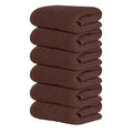 Tens Towels Pack of 6 Hand Towels, 100% Cotton, Lighter Weight, Quick to Dry, 16 x 28 Inches, Super Soft & Absorbent, Perfect for Bathroom & Kitchen (Brown) - color: Brown