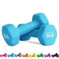 Balelinko Home Gym Equipment Workouts Strength Training Weight Loss Pilates Weights Yoga Sets Weights for Women, Men, Seniors and Youth - color: Blue, style: 8 LB, Pair