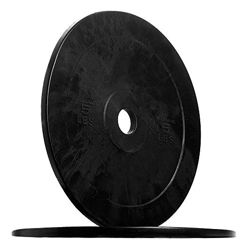 REP Fitness Rubber Bumper Plates, 5Lb to 370 lb Set Pairs, Olympic Standard Weights, Shock Absorbing Low Bounce Design, For Home Gyms, Fitness Centers, Strength Workouts, Barbell Use - style: 5 LB Pair