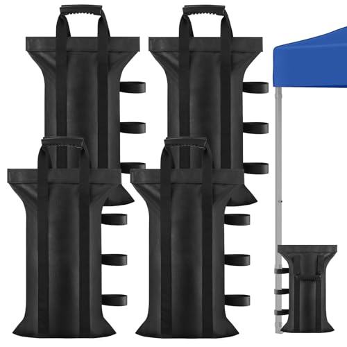 120LBS Canopy Sand Bags Set of 4 Empty Sandbags for Canopy Tent Legs, Heavy Duty Pop Up Canopy Tent Weights for Outdoor Gazebos, Umbrellas, Pergolas, Sunshades & Patio Furniture - No Sand - size: 120 LBS