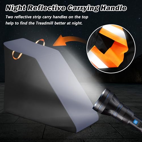 Treadmill Cover Waterproof Dustproof Running Machine Cover Exercise Workout Equipment Protective with Reflective Strips for Home Gym Indoor Outdoor