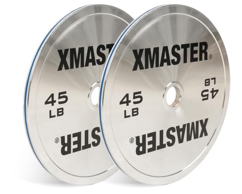 XMASTER FITNESS Chrome Steel Plates - size: 45LB Pair