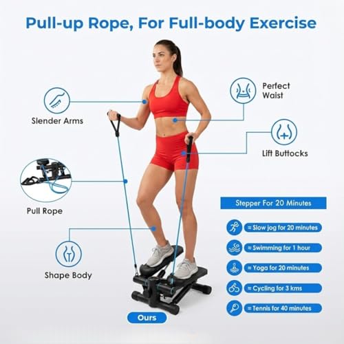 Compact Stepper Machine for Indoor Cardio & Leg Workout | Small Portable Step Exercise Equipment for At-Home Fitness | Quiet & Stable Fitness Stepper | Mini Stair Stepper for Home by ENERGI CORE
