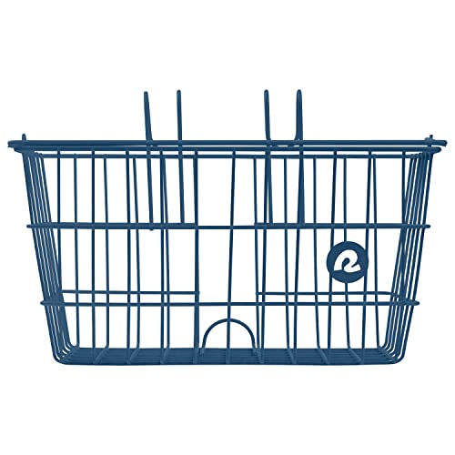 Retrospec Apollo-Lite Lift-Off Bike Basket - Detachable Steel Handlebar Basket with Carrying Handle for Commuting, Shopping & Beach Trips - 14.5in x 9.5in Weather-Resistant Biking Gear - color: Navy