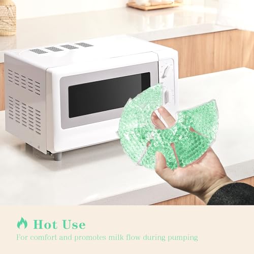 Hot/Cold Breast Gel Ice Packs Breast Cooling/Heat Pads Relief for Breastfeeding, Nursing Pain, Mastitis, Engorgement, Swelling, Plugged Ducts | Boost Milk Let-Down & Production,2 Pack (Green) - color: Green