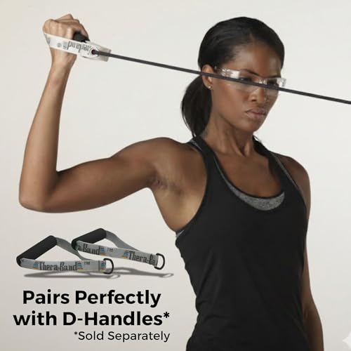 THERABAND Latex Resistance Tubing, Black, Special Heavy Level 5, 25 ft Roll, Professional Grade for Upper and Lower Body Workouts, Cut-to-Length, Color-Coded Resistance Levels - color: Level 5 / Special Heavy - Black, size: 25 Foot