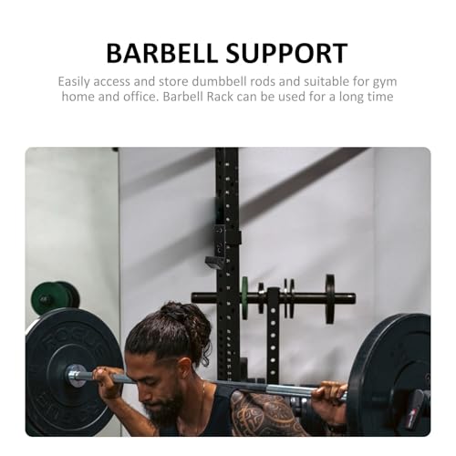 FOMIYES 2Pcs Wall Mounted Barbell Storage Rack Pa PP Fitness Equipment Holder Space-saving Dumbbell Rod Stand Compatible with Electroplated Bars Easy Installation and Stable Support