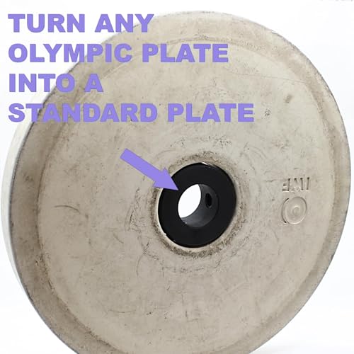 Olympic Weight Plate to Standard Bar Conversion Adapters (2" to 1") Sold in Pairs for 1" Thick Plates for Gym Fitness Weight Equipment Made in USA