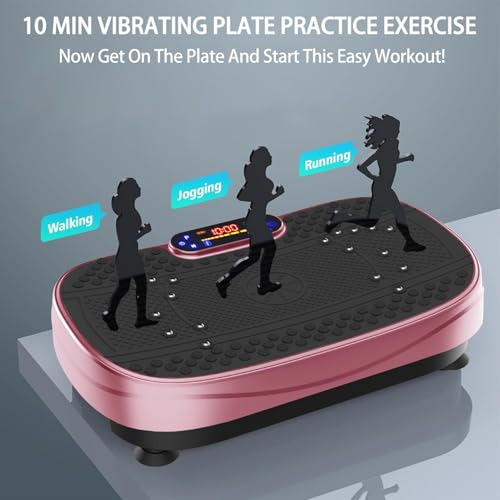 Vibration Plate Exercise Machine,Vibrating Plate for Lymphatic Drainage,Shake Plate for Weight Loss,Full Body Vibration Platform Machines for Women Men Exercise - color: Blackpink