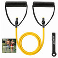 RitFit Single Resistance Exercise Band with Comfortable Handles - Ideal for Physical Therapy, Strength Training, Muscle Toning - Foam Padding Door Anchor and Starter Guide Included - size: 1-5lbs