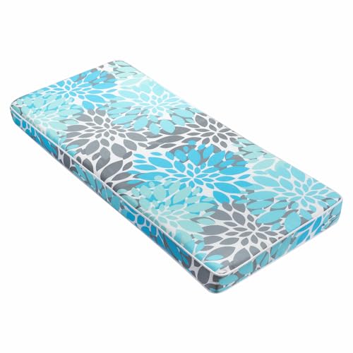 JMGBird Outdoor Bench Cushion Waterproof Outdoor Cushions with Ties | Outdoor Bench Cushions 48x18 Furniture Window Seat Cushions indoor Outdoor Swing Cushions - color: Light Blue and Grey, size: 48×18 Inch
