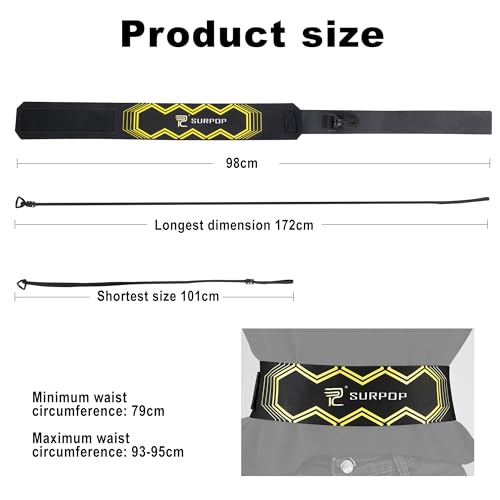 Surpop Soccer/Volleyball/Rugby Trainer, Football Kick Throw Solo Practice Training Aid Control Skills Adjustable Waist Belt for Kids Adults - color: black