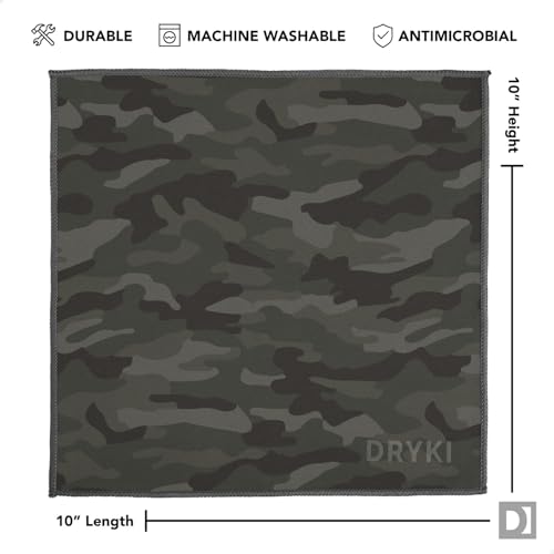 DRYKI Pocket-Sized Sweat Towels - The Original Sweat Absorbing Handkerchiefs - Quick-Dry Microfiber Sweat Rags for Face, Hands, & Body - Men & Women - Gym and Work (Moss Camo: 5 Pack) - color: *Moss Camo