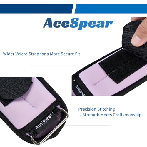 AceSpear Ankle Weights Sets for Men Women Kids 1lb 2lb 3lb 4lb 5lb Leg Weights Arm Wrist Weights Gym for Foot Exercise Training Workout Walking Jogging Yoga - color: Purple, size: 5 lbs x 2